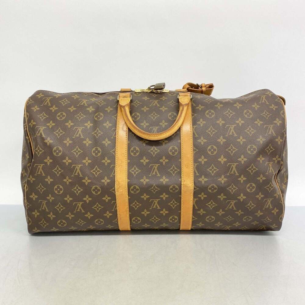 LOUIS VUITTON Authentic Brown Monogram Keepall 55 Boston Bag - Picture 12 of 12